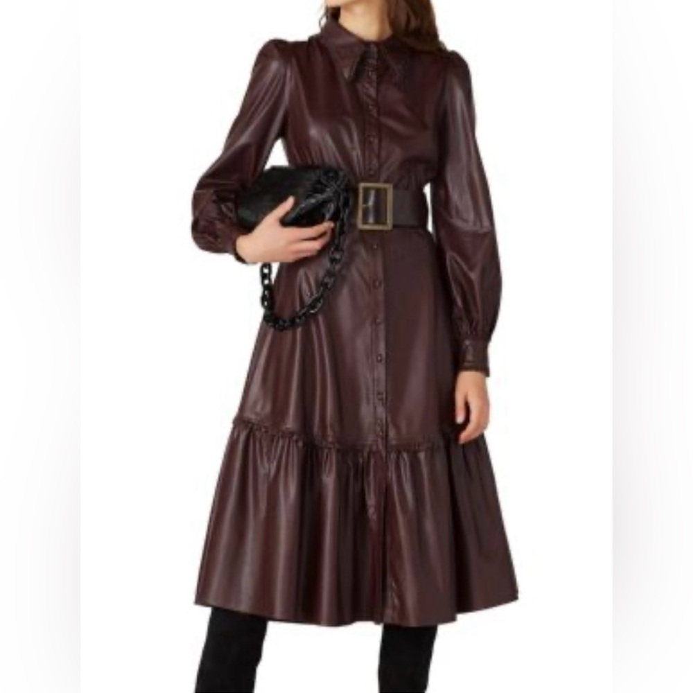 Nicholas Larisa Faux Leather Midi Dress